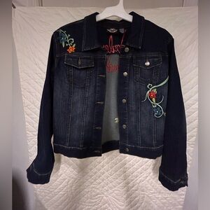 Harley Davidson Embroidered Jean Jacket, Blue, L